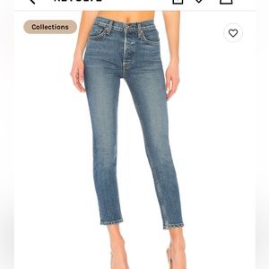 NWOT RE/DONE HIGH RISE ANKLE CROP STRETCH